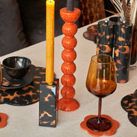 Addison Ross - Extra Tall Orange Bobbin Candlestick - 33cm