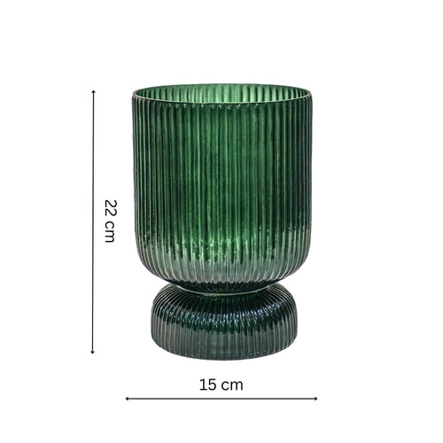 Jewels Tiered Indoor Ribbed Glass Jar – Jade