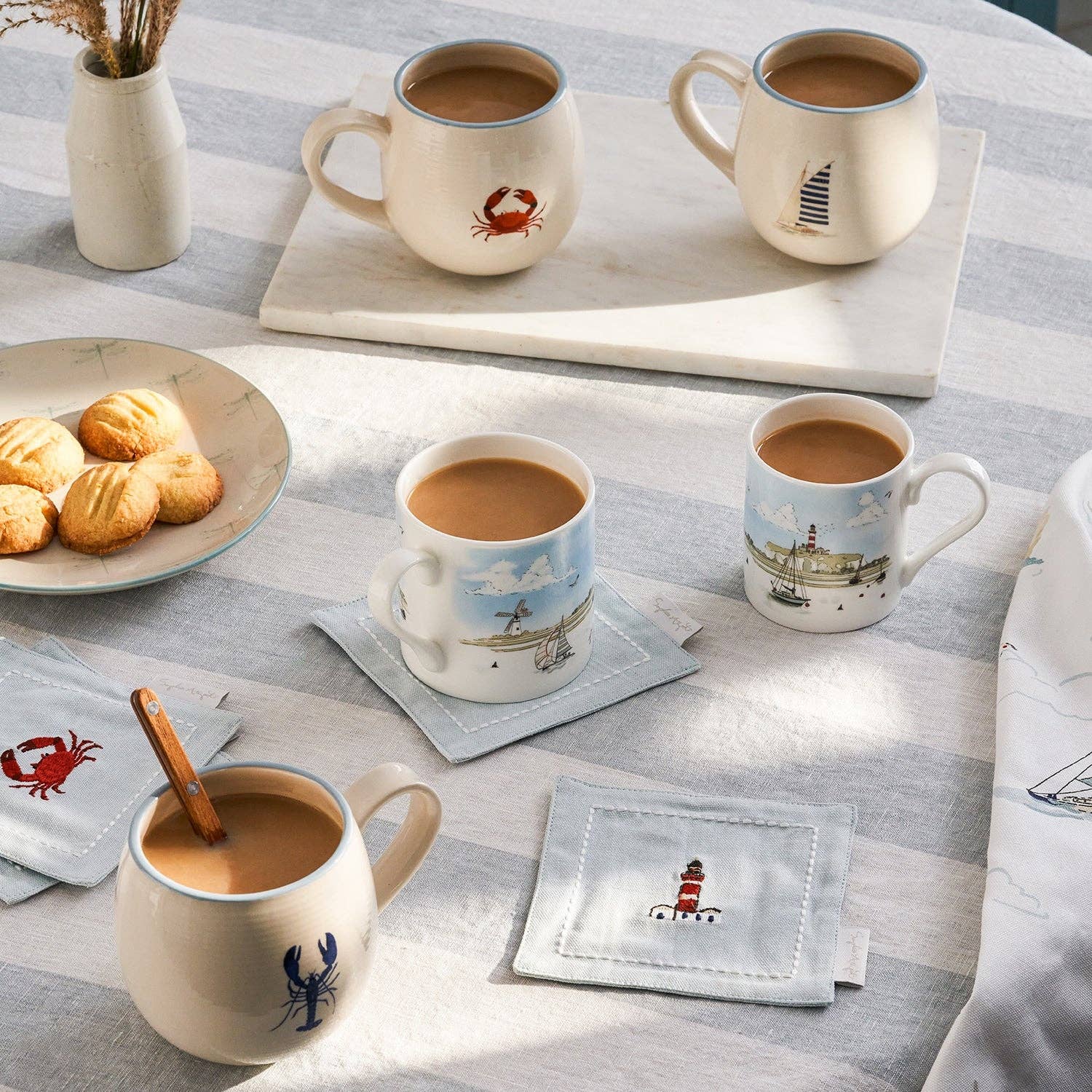 Coastal Boats Scene Mug