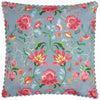 Claudia Floral Outdoor Cushion Cover - Duck Egg Blue