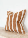 Rust & Cream Stripe – Luxe Cotton Cushion Cover