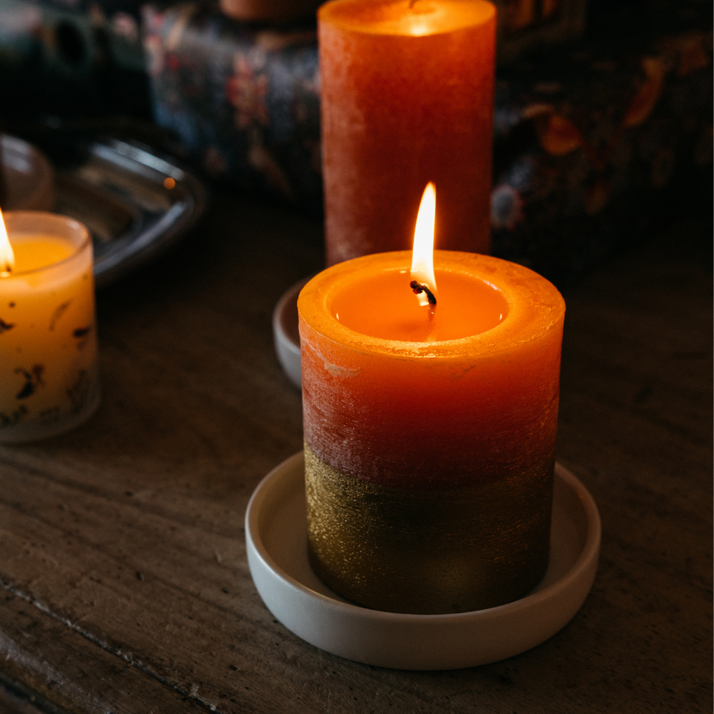 Orange & Cinnamon Gold Dipped Candle