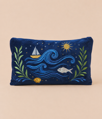 Velvet Cosmetic Pouch - Wild Atlantic Ocean