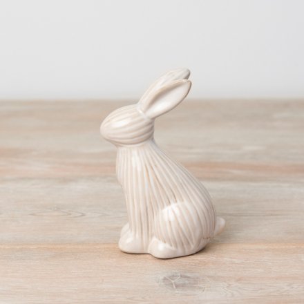 Ribbed Glazed Bunny Ornament