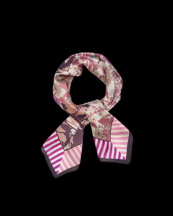 Deco Blooms Candy Stripe Square Scarf