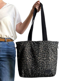 Leopard Print Tote Bag - Grey