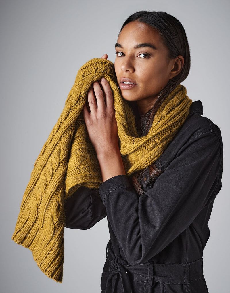 Cable Knit Melange Unisex Scarf