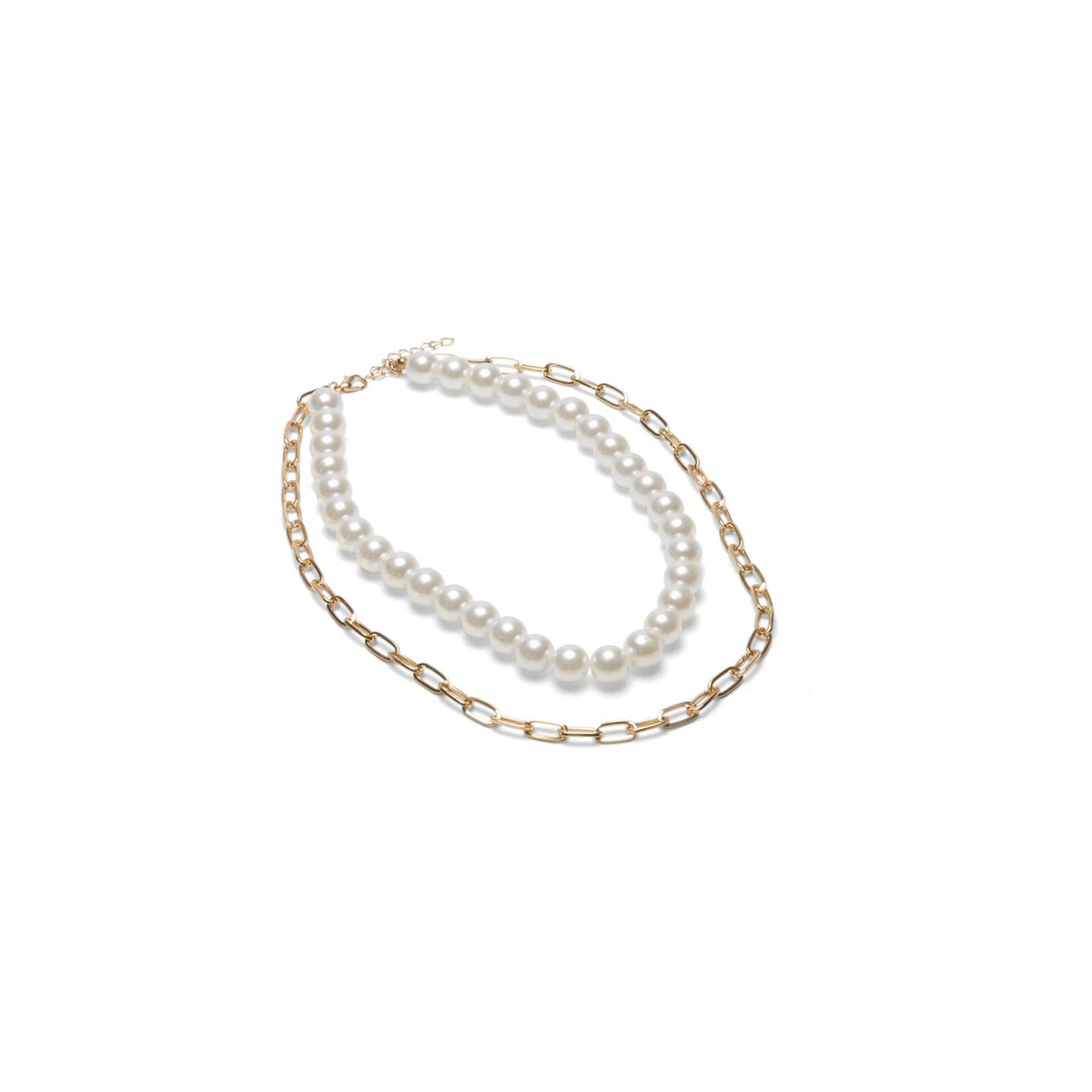 Rochester Pearl Chain Necklace ~ Gold & Pearl