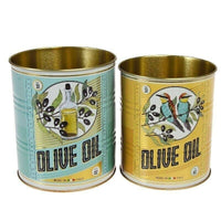 Retro Style Storage Tins - Olive Oil