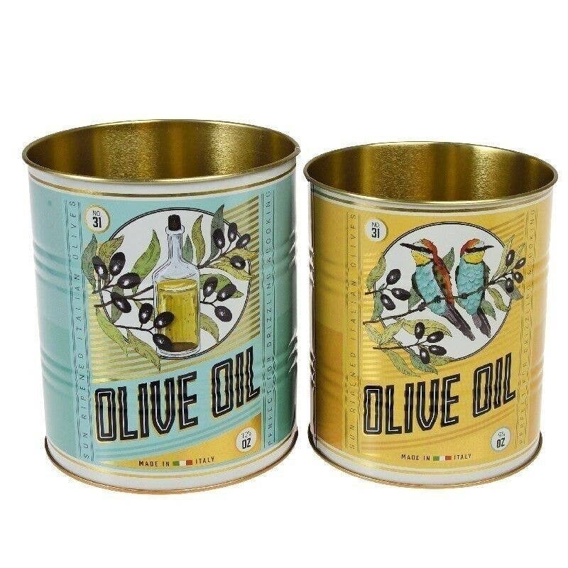 Retro Style Storage Tins - Olive Oil