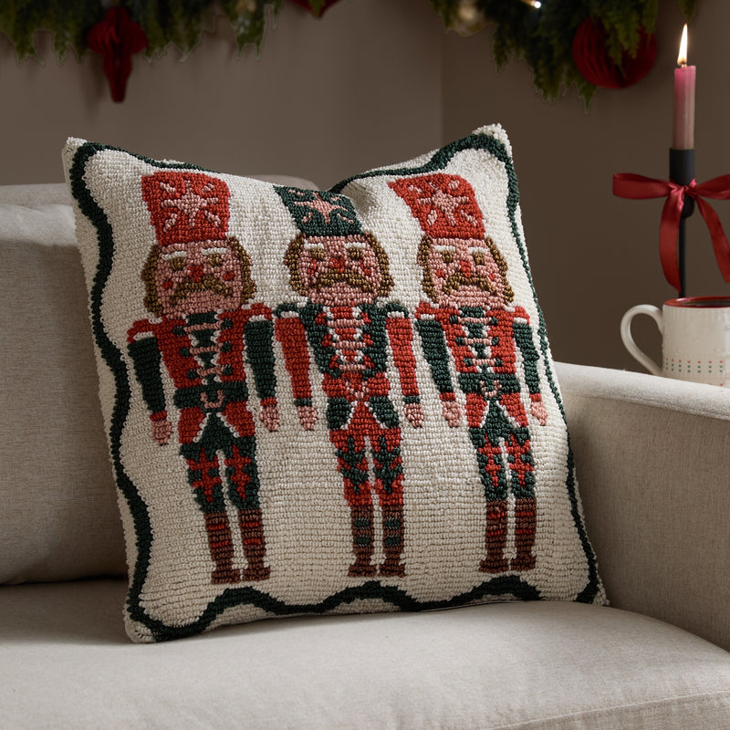 Nutcracker Trio Tufted Multicolour Cushion