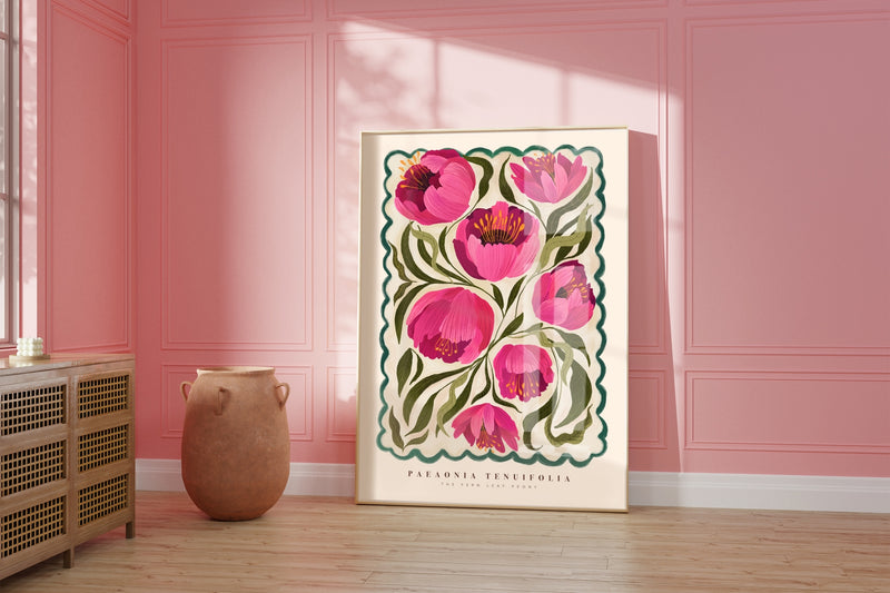 Peony Flowers | Unframed- A3