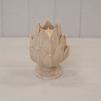 Glazed Artichoke Candle Holder: Green