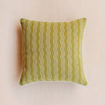 Cotton Cushion Cover in Olive Wave