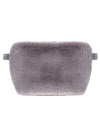 Luxury Faux Fur Make Up Bag ~ Cloud Grey