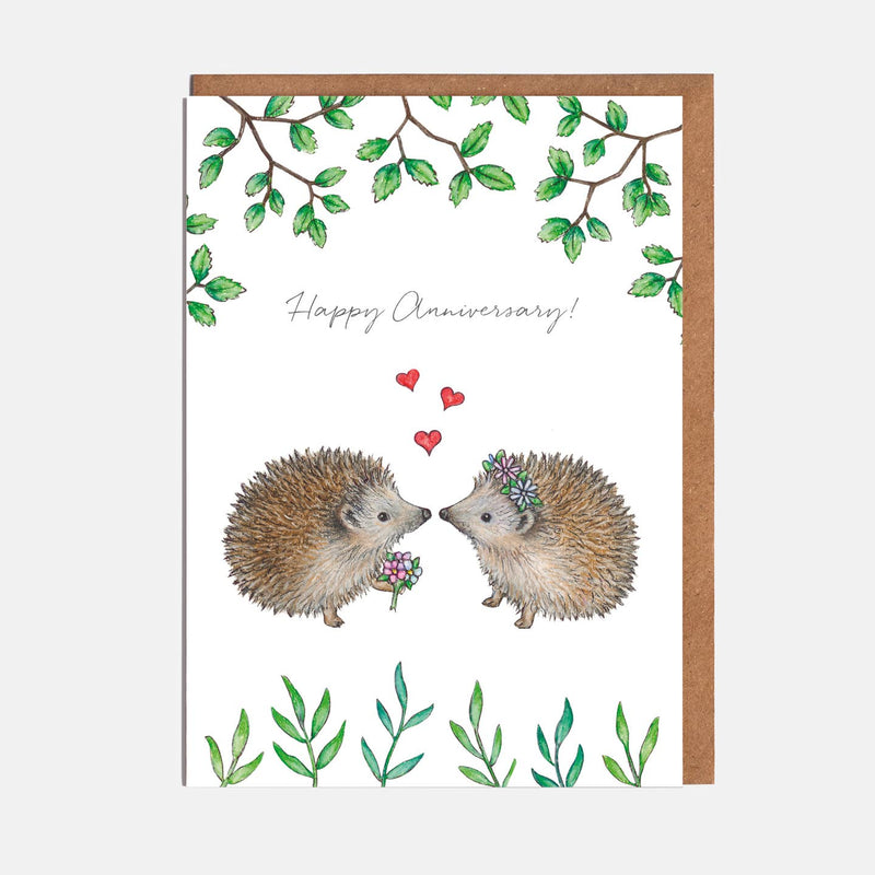 Hedgehog Pair Anniversary/Love Card - 'Happy Anniversary!'