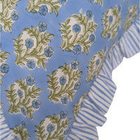 Emily Blue Frill Cushion Cover