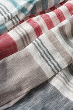 Hand Loomed Striped Linen Scarf ~ in 4 fresh colourways