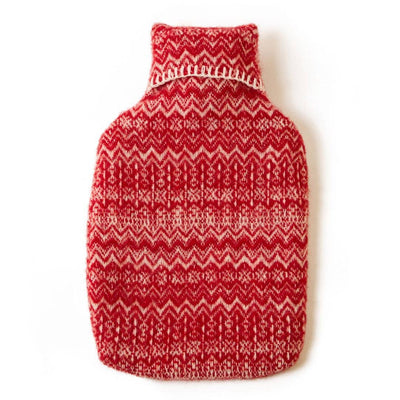 Fair Isle Pure New Wool Hot Water Bottle ~ in 3 seasonal accents
