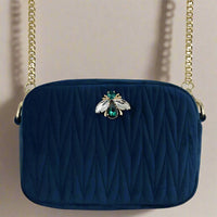 Velvet Rivington Bag in Blue with Pin