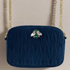 Velvet Rivington Bag in Blue with Pin