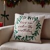 Mistletoe Wreath Embroidered Cushion Multicolour