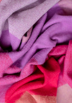 Lambswool Oversized Scarf in Magenta Edge Check