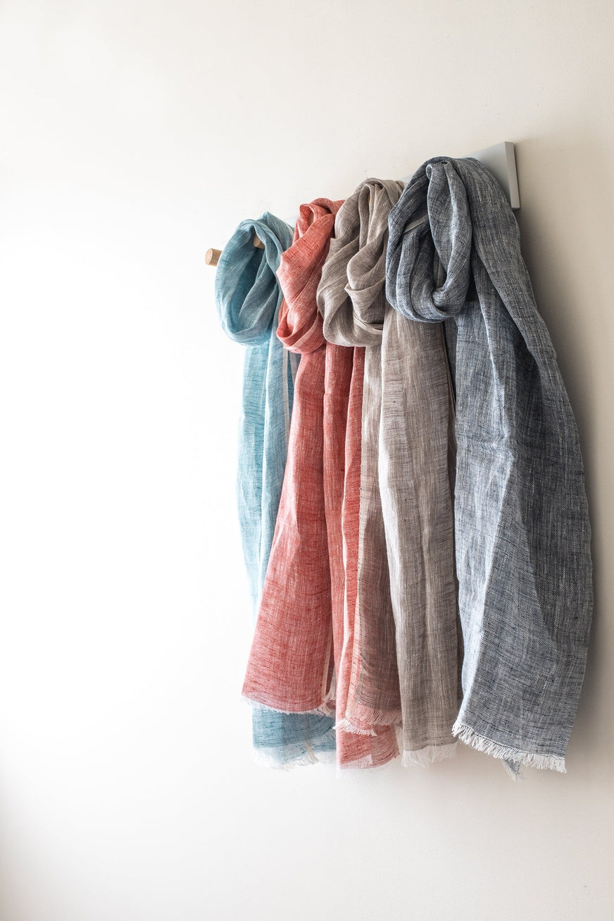 Hand Loomed Linen Scarf ~ in 4 fresh colourways