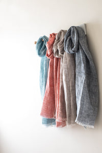 Hand Loomed Linen Scarf ~ in 4 fresh colourways