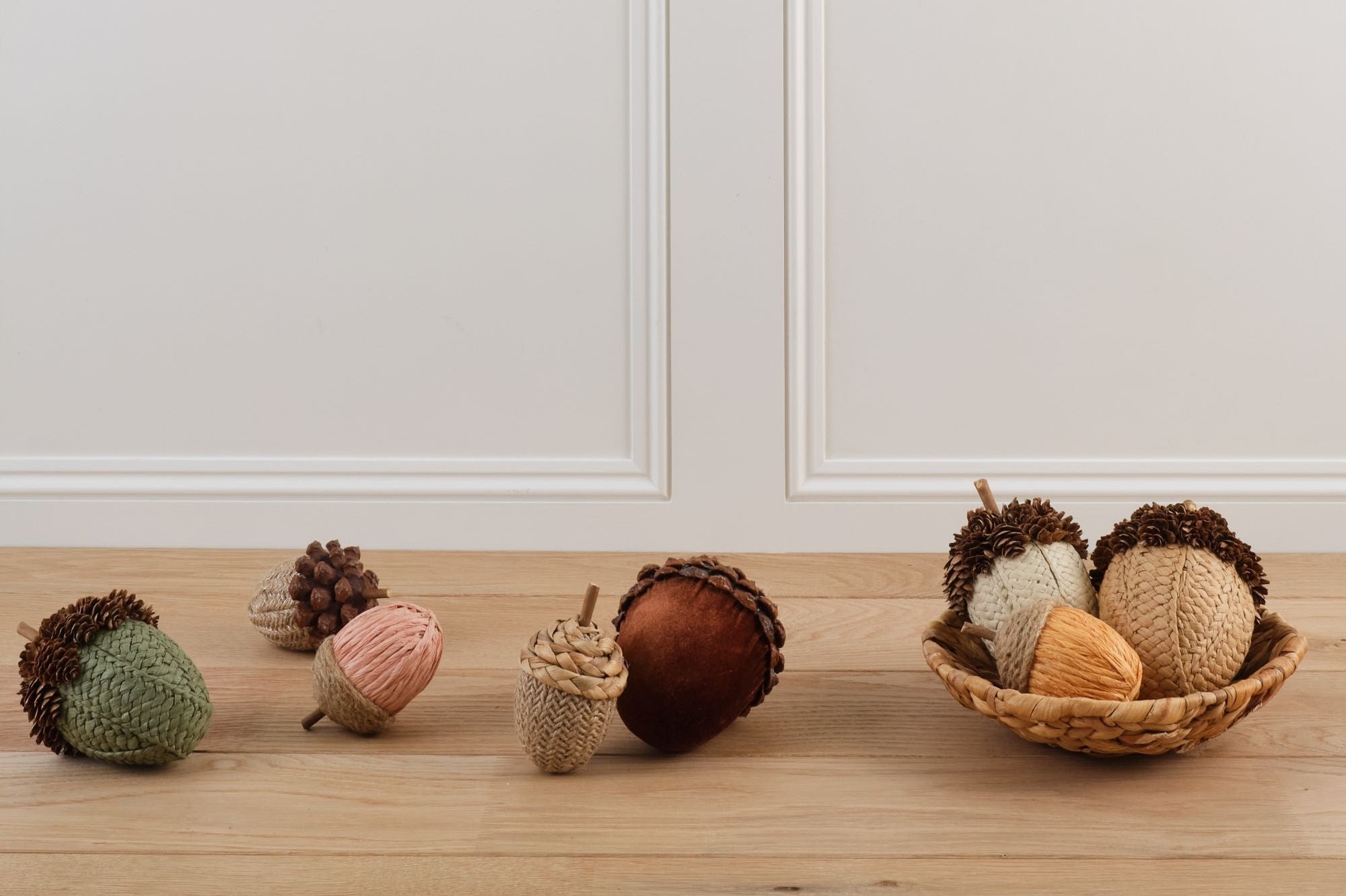 Pinecone and Fabric Acorn (Green)