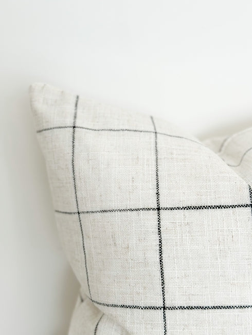 Linen Blend – Oatmeal Grid Cushion Cover