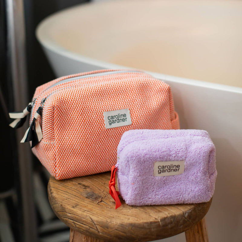 Orange Woven Large Travel Washbag