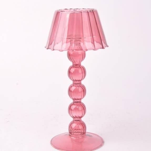 Multi Ball Lamp-Style Glass Tealight Holder in Pink or Green