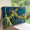 Velvet Palm Leaf Pouch Bag