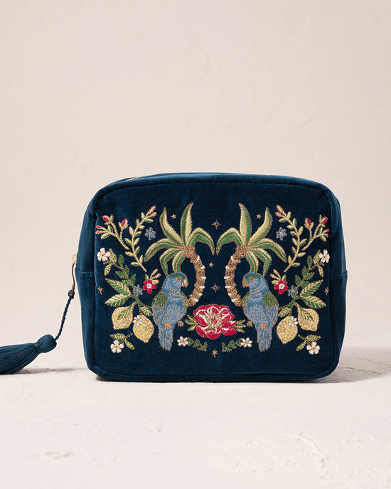 Jungle Paradise Jaguar Ink Blue Wash Bag