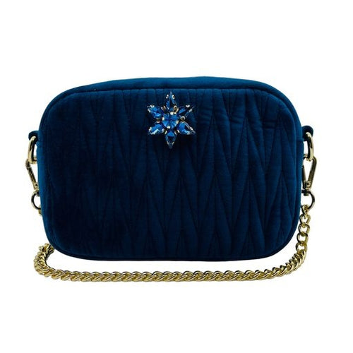 Velvet Rivington Bag in Blue with Pin