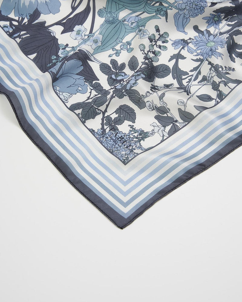 Fable Deco Blooms Blue Square Scarf
