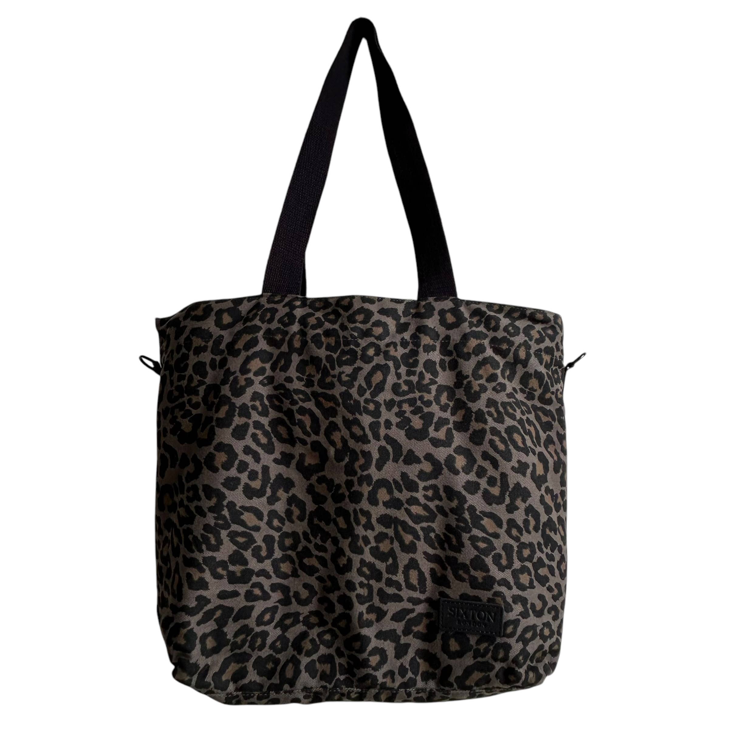 Leopard Print Tote Bag - Grey