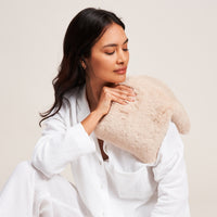 Luxury Faux Fur Wheat Pillow ~ in Blossom or Cloud Grey
