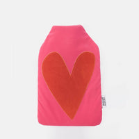 Pink/Orange Heart Velvet Hot Water Bottle