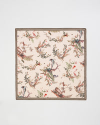 Fable Toile De Jouy Olive Green Square Scarf