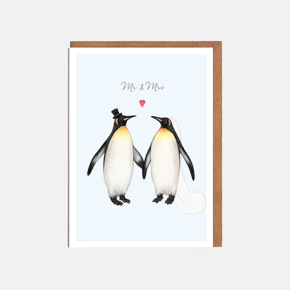 Penguin Mr & Mrs Wedding/Congratulations Card - 'Mr & Mrs'