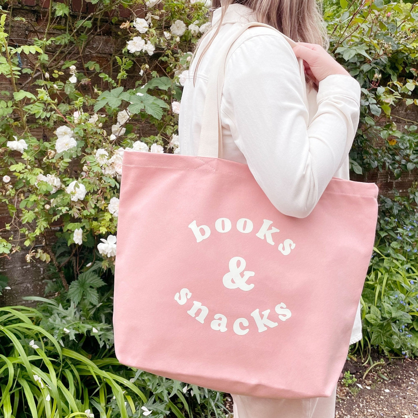 Books & Snacks - Canvas Tote Bag in 3 colours
