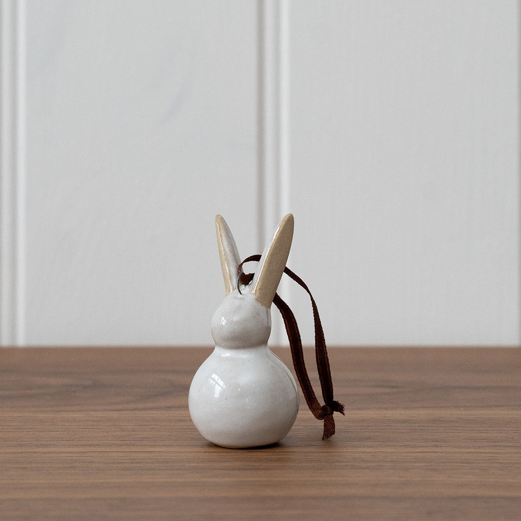 Hanging Round Ceramic Bunny