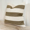 Olive & Cream Stripe Cushion Cover