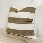 Olive & Cream Stripe Cushion Cover