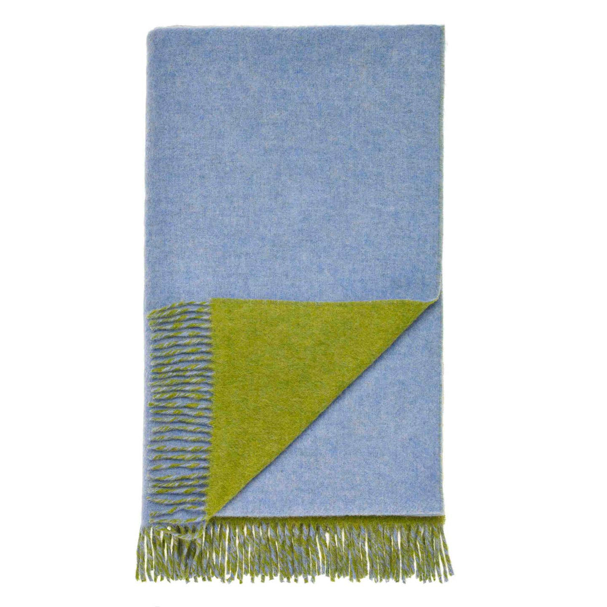 Double Face Pure New Wool Throw ~ Sky & Apple