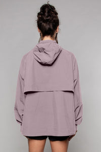 Lightweight Shell Track Oversized Jacket - in Blush and Clay