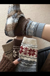 Warm Snowflake Design Wool Socks ~ in 3 cosy colours