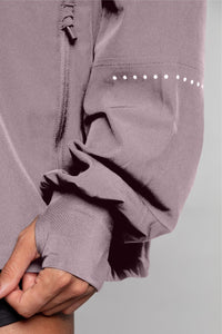 Lightweight Shell Track Oversized Jacket - in Blush and Clay